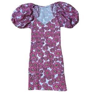 ZARA Floral Puff Sleeve Dress Size S